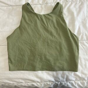 Athleta Sage Green Conscious Crop Top Sports Bra Yoga